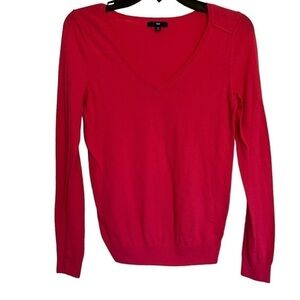 Gap V-NECK‎ LONG SLEEVE PINK SWEATER SIZE XS